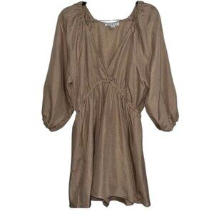 HYFVE Womens Beige Wrap Dress L Polyester & Rayon